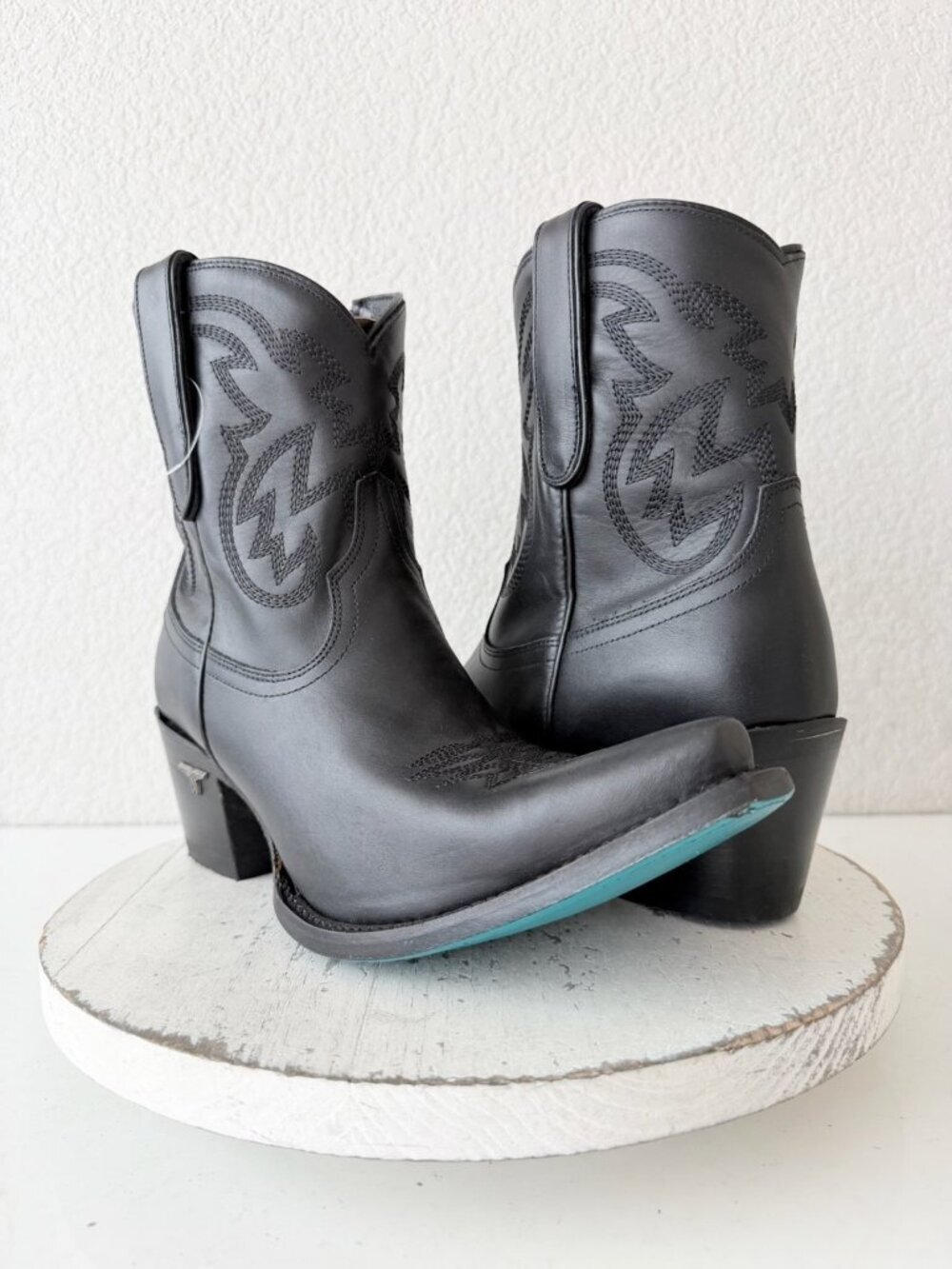 Lane SMOKESHOW Black Cowboy Bootie Western Cowgirl Short Boots Snip Toe Size 11
